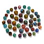 Handmade Bumpy Lampwork Beads, Round with Flower