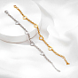 304 Stainless Steel Hollow Heart Link Chain Bracelets for Women