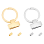 2Sets 2 Colors Stainless Steel Key Fob Hardware with Key Split Rings Holder, for DIY Keychain Making