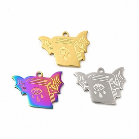 304 Stainless Steel Pendants, Book with Eye Charms