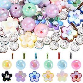 DIY Beads Kits, including Acrylic Beads, Brass Rhinestone Spacer Beads