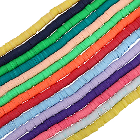 14 пряди 14 раскраски бусин из полимерной глины ручной работы, Диск / плоские круглые, для поделок ювелирных изделий, Heishi бусы