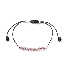 Transparentes Armband aus geflochtenen Glasperlen, verstellbares Armband für Frauen