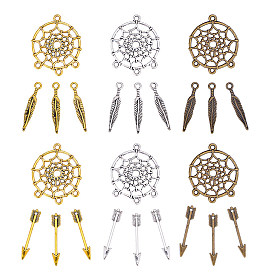 Alloy Tibetan Style Pendants, Mixed Shapes