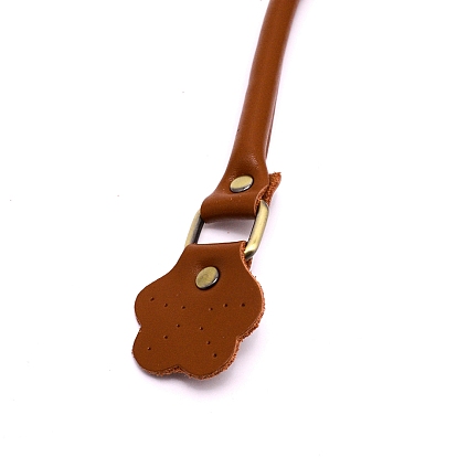 Cowhide Leather Bag Handles, with Alloy Accessories