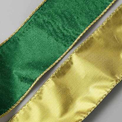 10 Yards Single Face Velvet Wired Ribbon, Polycotton Ribbon, for Christmas Gift Wrapping Silk Bowknot Making