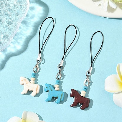 3 шт. латунные синтетические бирюзовые ремешки для мобильных телефонов