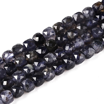 Perlas naturales iolite hebras, facetados, cubo
