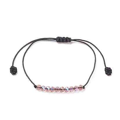 Transparentes Armband aus geflochtenen Glasperlen, verstellbares Armband für Frauen