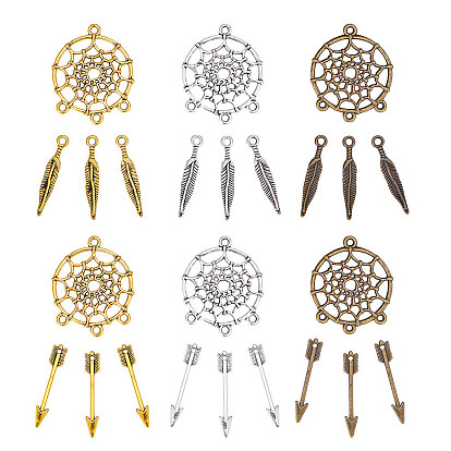 Alloy Tibetan Style Pendants, Mixed Shapes