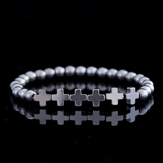 Браслеты из бусин из алюминиевого и магниевого сплава для мужчин и женщин, крест и круглый