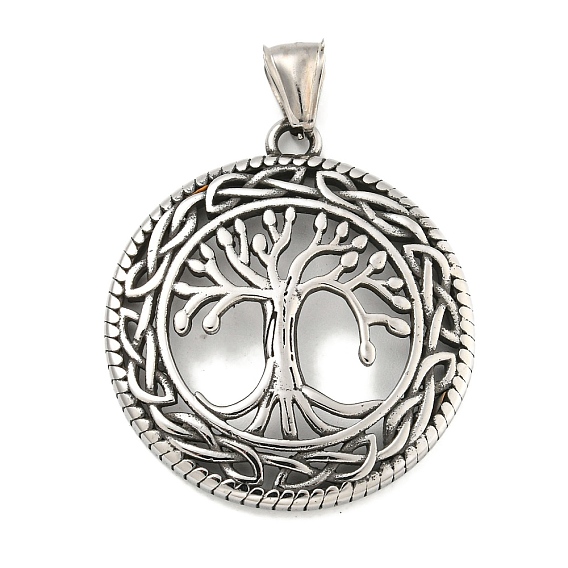 316 хирургические подвески из нержавеющей стали, плоский круглый с подвеской в виде дерева