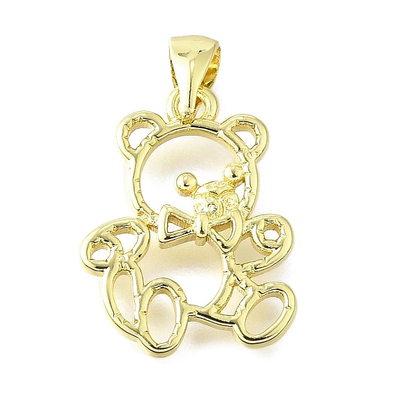 Латунные подвески, полый медведь, долговечный, без свинца и без кадмия, стойки покрытие