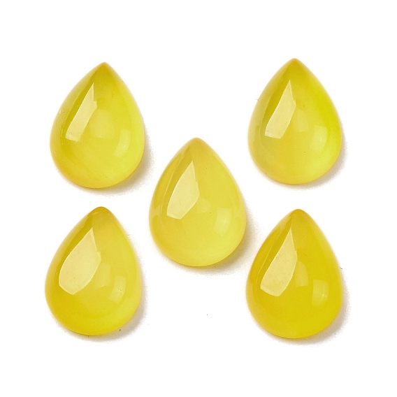 Кабошоны из натурального желтого агата, окрашенная и подогревом, слеза