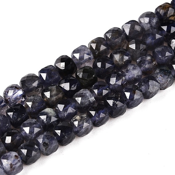Perlas naturales iolite hebras, facetados, cubo