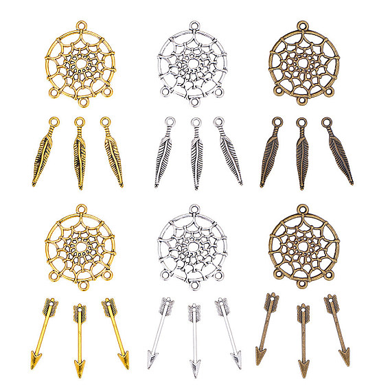 Alloy Tibetan Style Pendants, Mixed Shapes