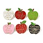 Manzana del Día del Maestro con la frase "Los maestros van a enseñar" (pins esmaltados), Insignia de aleación con cita para mochilas y ropa, dorado