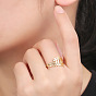 925 Sterling Silver Leaf Open Ring Adjustable Women's Fashion Jewelry
