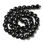 Natural Black Onyx(Dyed & Heated) Beads Strands, Faceted, Flat Round