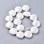 Shell Pearl Beads Strands, Flat Round