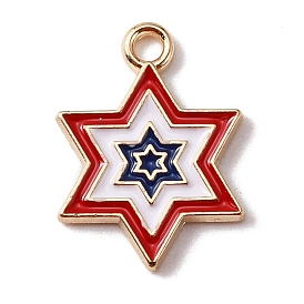 Pendentifs en émail , thème de la fête de l'indépendance, or et de lumière, étoiles