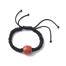 Bracelets de perles tressées en bois de baril, bracelets réglables pour la Saint-Valentin