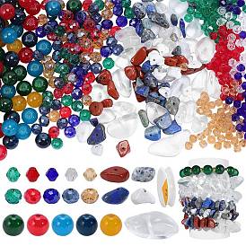 Diy jewelry making kits, incluyendo perlas de vidrio, cuentas de piedras preciosas naturales, hilo elástico cristalino