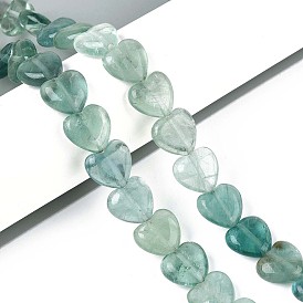 Естественный зеленый флюорит бисер нитей, сердце