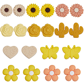 20 шт. 10 стили силиконовые фокусные бусины, растительная тематика