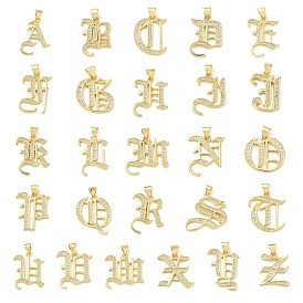 Латунные микро проложить кубического циркония подвески, стойки покрытие, без свинца и без кадмия, долговечный, реальный 18 k позолоченный, буквы