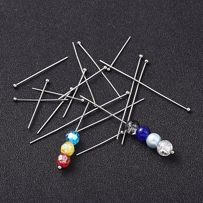 304 Stainless Steel Head Pins, Ball Head Pins, with Bead Container, Mixed Size