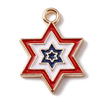 Pendentifs en émail , thème de la fête de l'indépendance, or et de lumière, étoiles