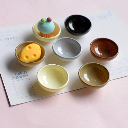 Miniature Dollhouse Tableware, Mini Resin Bowl, for Kitchen Doll House Decor