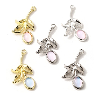 Стеклянные подвески, лист, со сплавочной фурнитурой, стойки покрытие, без свинца, без кадмии и без никеля