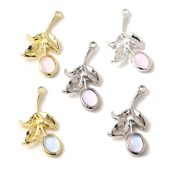 Стеклянные подвески, лист, со сплавочной фурнитурой, стойки покрытие, без свинца, без кадмии и без никеля