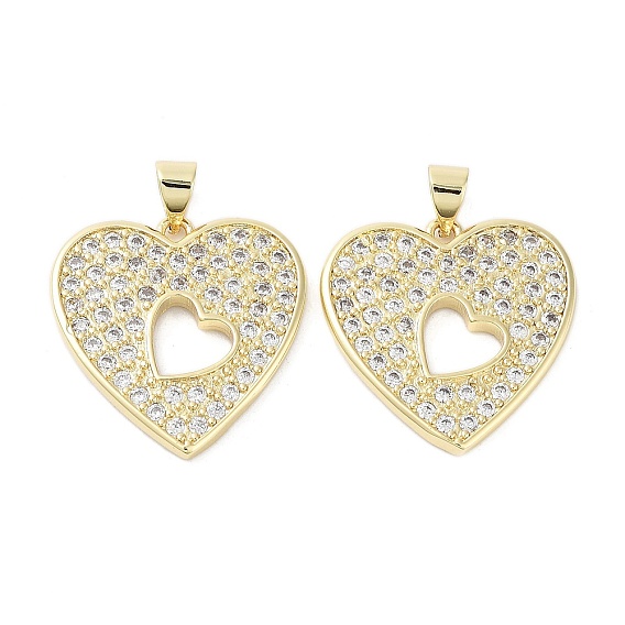 Стойка с покрытием в виде сердца, латунные подвески с микропаве и кубическим цирконием, без кадмия и без свинца, долговечный, реальный 18 k позолоченный