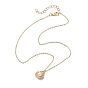 Alloy Enamel Shell Pendant Necklaces, Brass Cable Chains Necklaces for Women