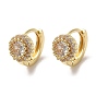 Rack Plating Brass Micro Pave Cubic Zirconia Hoop Earrings, Flat Round