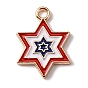 Alloy Enamel Pendants, Independence Day Theme, Light Gold, Star