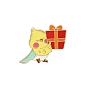 Lovely Bird Holding Gift Box/Heart Envelope Enamel Pins, Alloy Brooch for Women