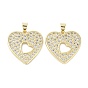 Стойка с покрытием в виде сердца, латунные подвески с микропаве и кубическим цирконием, без кадмия и без свинца, долговечный, реальный 18 k позолоченный