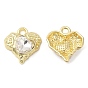 Alloy Pendants, with Clear Glass, Cadmium Free & Lead Free, Heart Charms
