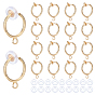 28шт. латунные клипсы-кольца, с петлей, для непроколотого уха, 28Силиконовый зажим на подушечках сережек