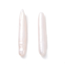 Natural Cultured Freshwater Pearl Beads, Keshi Pearl Bead, No Hole, Stick Shape