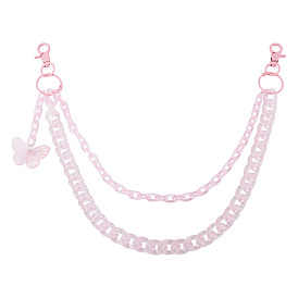 Акриловые бабочки многослойные цепочные ремни для джинсовых брюк, с поворотными застежками из сплава