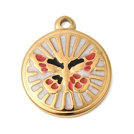 304 нержавеющей стальной эмали подвески, плоский круглый с подвесками в виде бабочек, ионное покрытие (ip)