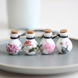 Colliers de bouteilles de parfum en porcelaine, collier pendentif