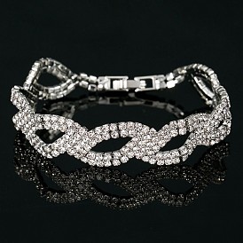 Fashionable Wave Inlaid Diamond Bracelet - Lady's Jewelry Chain with Diamonds B042.