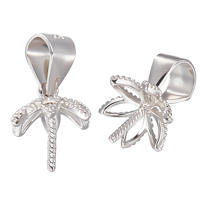 4шт. шт. стерлингового серебра винт глаз штифт чашка штифт скобы, за половину пробурено бисера, цветок