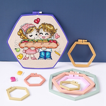 China Factory Adjustable ABS Plastic Hexagon Embroidery Hoops